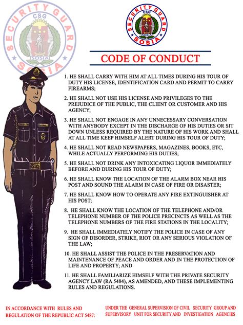 code of conduct for security guards